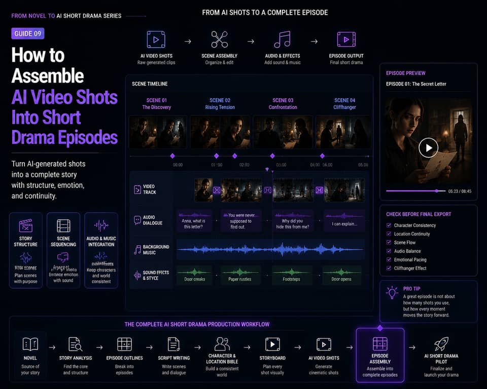 How to Assemble AI Video Shots Into Short Drama Episodes