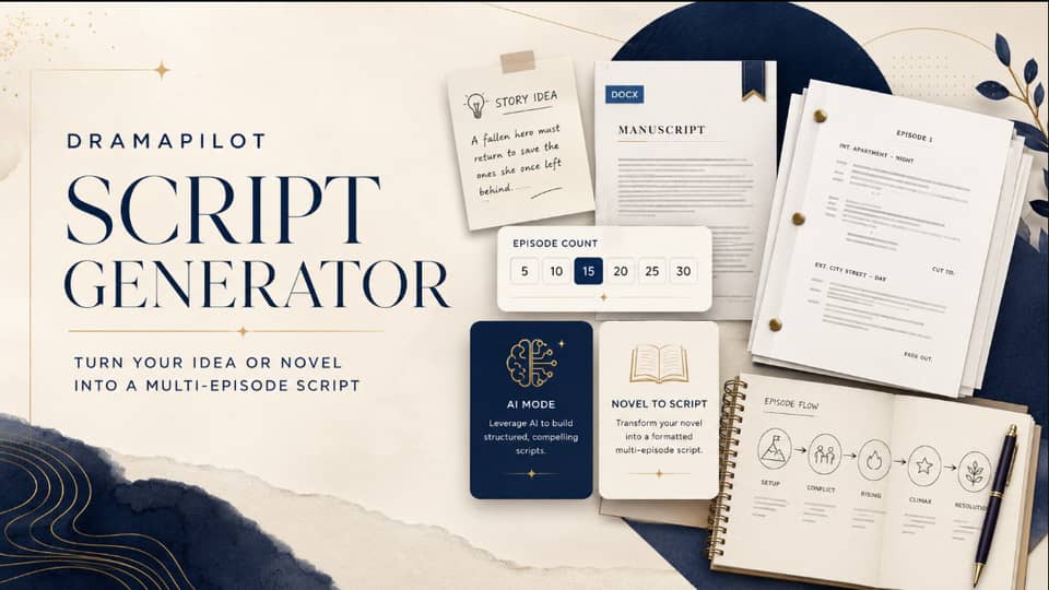 How to Use DramaPilot Script Generator: Idea or Novel to Script
