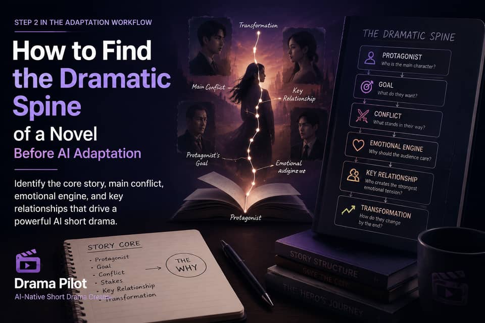 How to Find the Dramatic Spine of a Novel Before AI Adaptation