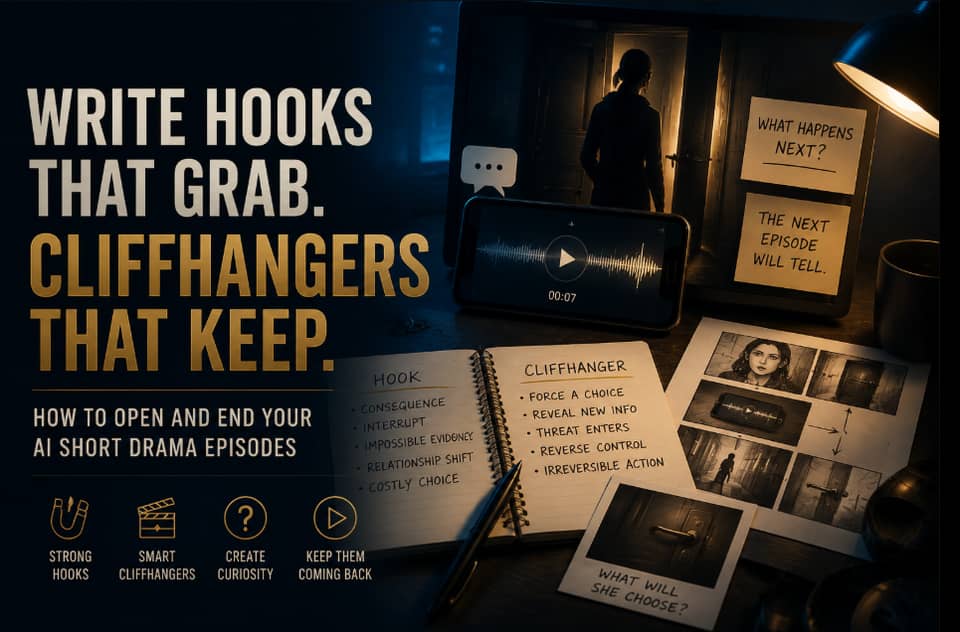 How to Write Hooks and Cliffhangers for AI Short Dramas